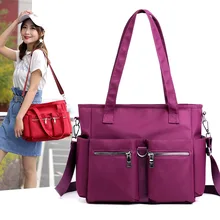 Модная Большая вместительная сумка на плечо Женская Повседневная универсальная нейлоновая сумка дорожная сумка для покупок легкая сумка на плечо