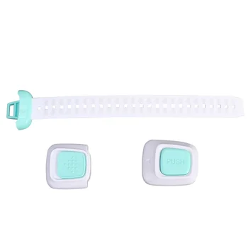 

2pcs Sky Blue Multipurpose Double Button Safety Locks Self-adhesive Anti-pinch Locks for Refrigerators Doors Drawers Cabinet