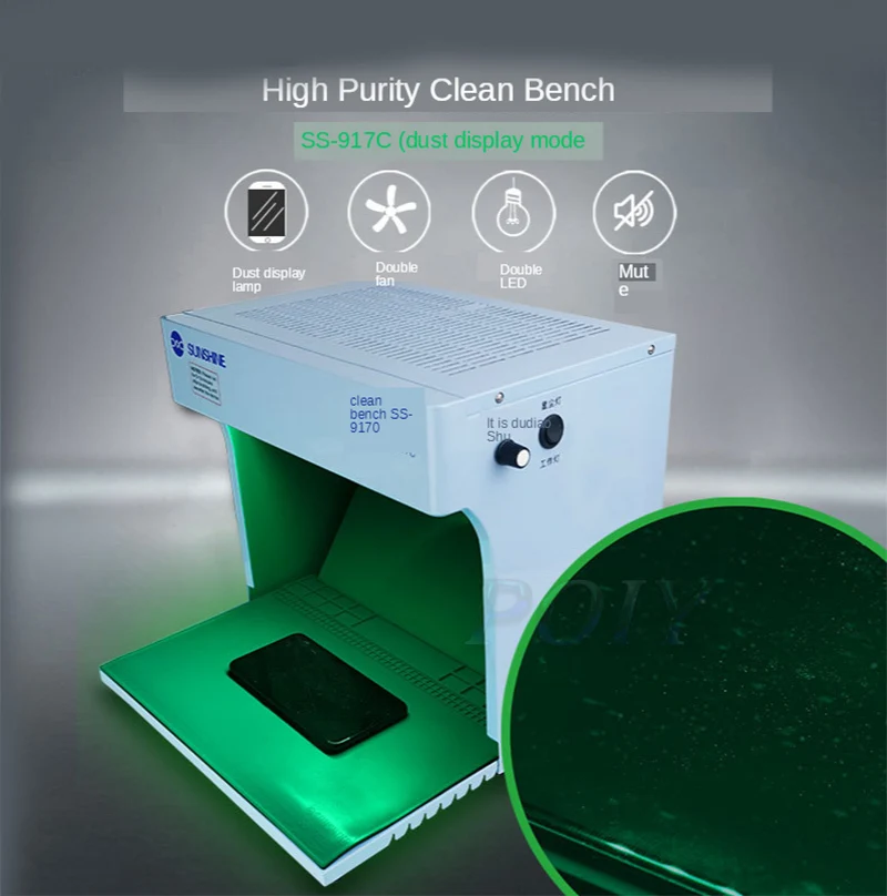 SS-917C Dust Free Working Room Anti Dust Working Bench Adjustable Wind Cleaning Room For Phone Refurbish Repair Workbench