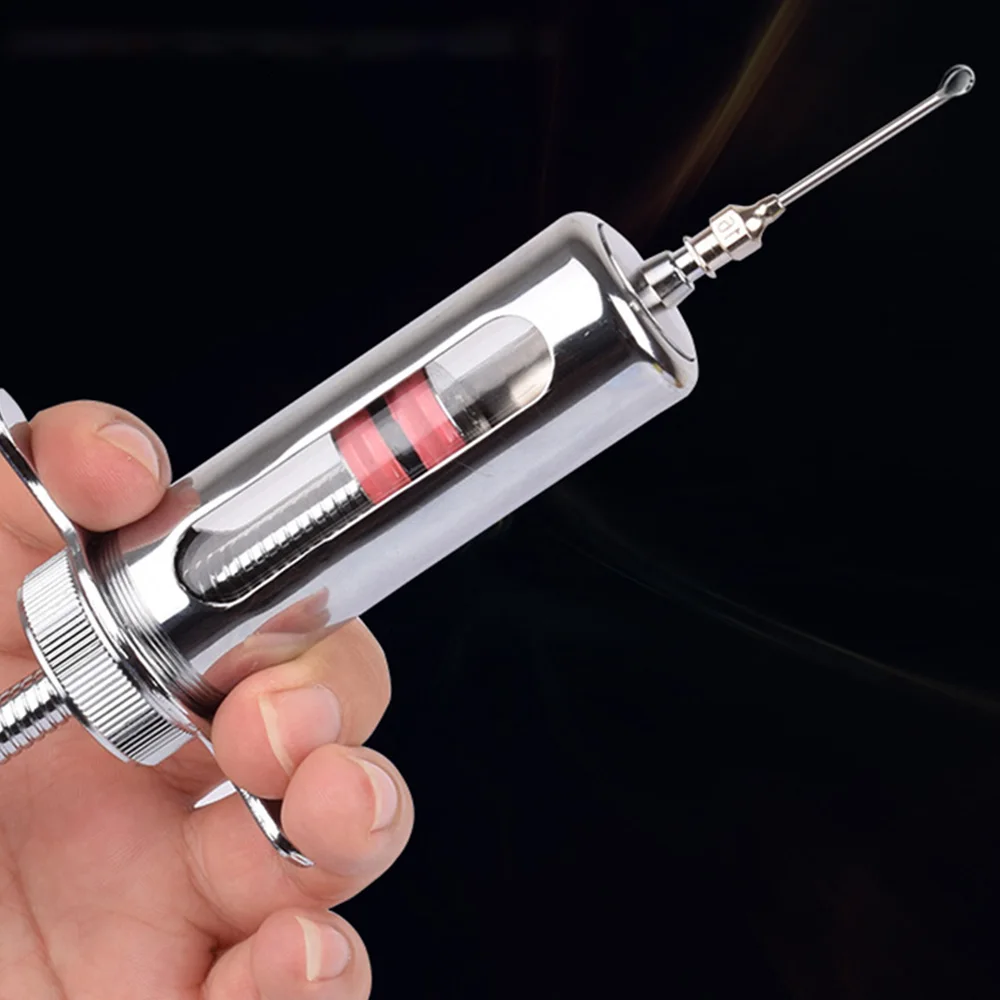 1 Kit Stainless Steel Metal Syringe Glass Sampler 20ML-50ML for Prevention Treatment and Injection of Other Drug Solutions 5