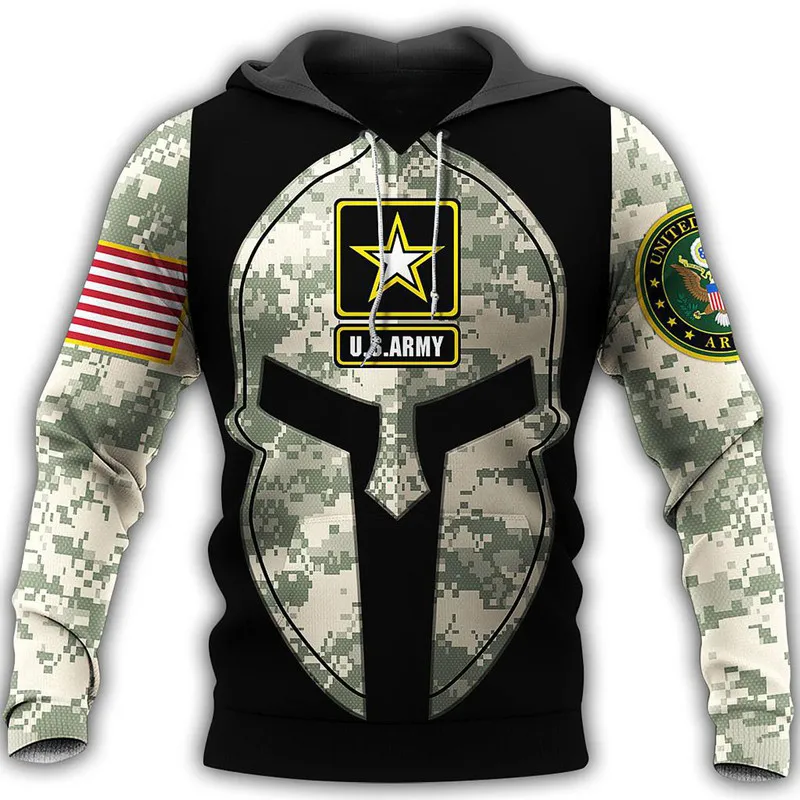 

New Camouflage army 3D printing zipper hoodie fashion men's and women's hoodie fall winter Harajuku casual sweatshirt