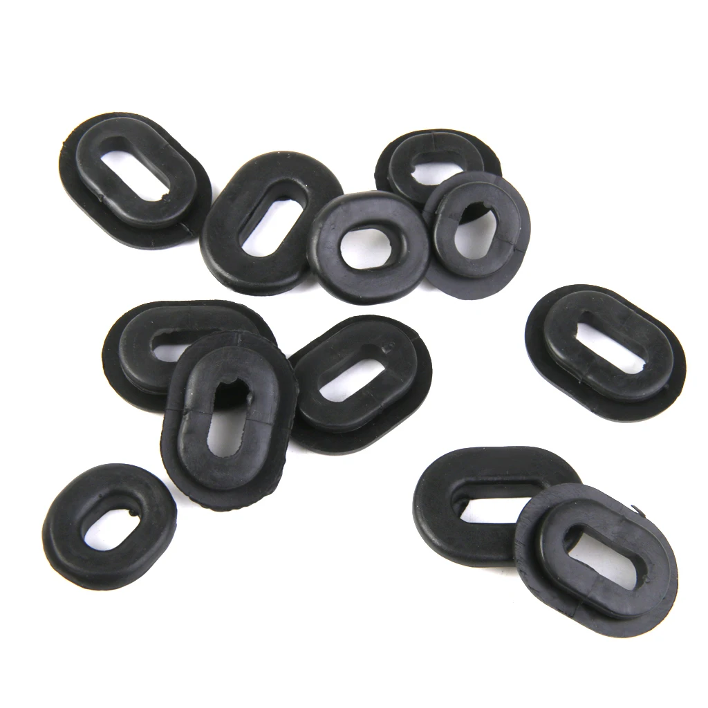 24pcs Rubber Grommet Single Side Panel Fairings Washer for Honda Motorcycle Body Fairing Cowling Repair, Black