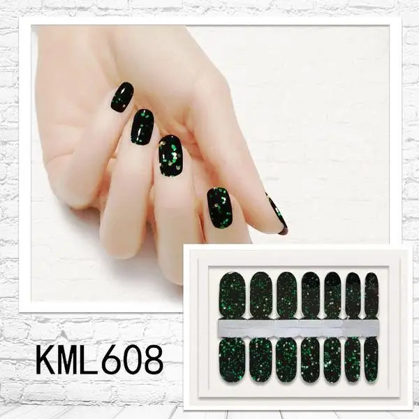 MeterMall 14 шт. полное покрытие DIY самоклеющаяся клейкая оберточная бумага наклейки для ногтей наклейки для дизайна ногтей аксессуары для ногтей Пудра с жемчужным блеском эффект