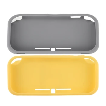 

2pcs Protective Silicone Case Soft Skin Shell Cover For Nintendo Switch Lite NS Switch Mini Console - Gray & Yellow