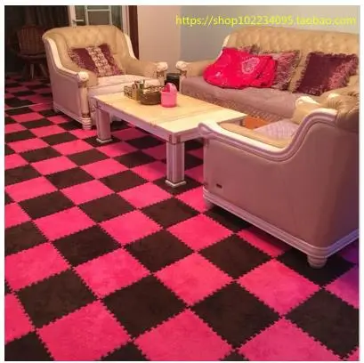 color combination 2 Замша сшивание ковер спальня полный милый прикроватный пол квадратный гостиная головоломки пены - Цвет: color combination 2
