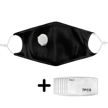 

Class Black Print Dust Mouth Mask with Breathing Valve Solid Pattern Face Masks Air Filter with PM2.5 Tapabocas Fast Sending