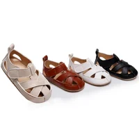 Infant Kid Beach Shoes Rubber Sole Anit-slip First Walker Toddle Baby Girl Shoes Princess Pu Hollow Solid Sandals 0-24Monthes 2