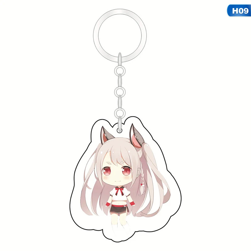 Kawaii Anime Key Chain Azur Lane Enterprise Prinz Eugen Acrylic Keychain keyring Pendant Anime - Цвет: KEY5263H09