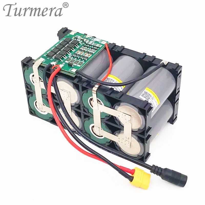 Turmera 32700 Lifepo4 Battery Pack 4S2P 12.8V 14Ah with 4S 40A Balanced BMS for Electric Boat and Uninterrupted Power Supply 12V 04