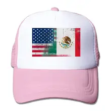 Наполовину Мексиканская наполовину американская унисекс сетчатая Регулируемая простая Бейсболка Кепка Дальнобойщика