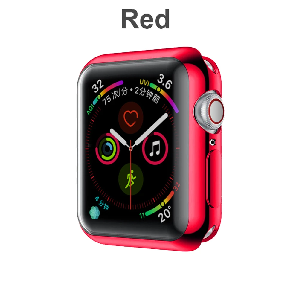 Модный 360 градусов Тонкий чехол для часов Apple Watch 3/2 42 мм 38 мм чехол мягкий прозрачный TPU протектор экрана для iWatch 4 44 мм 40 мм - Цвет: 40mm (Series 4)