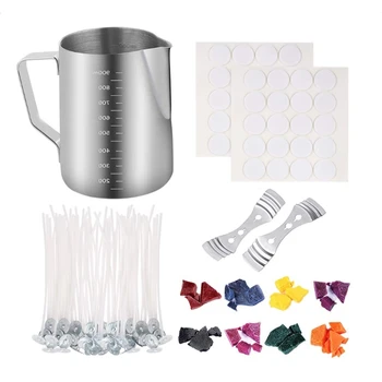

Candle Making Kit,DIY Candles Craft Tools with 8 Colors Wax Candle Dye,Candle Making Pouring Pot,50PCS Candle Wicks