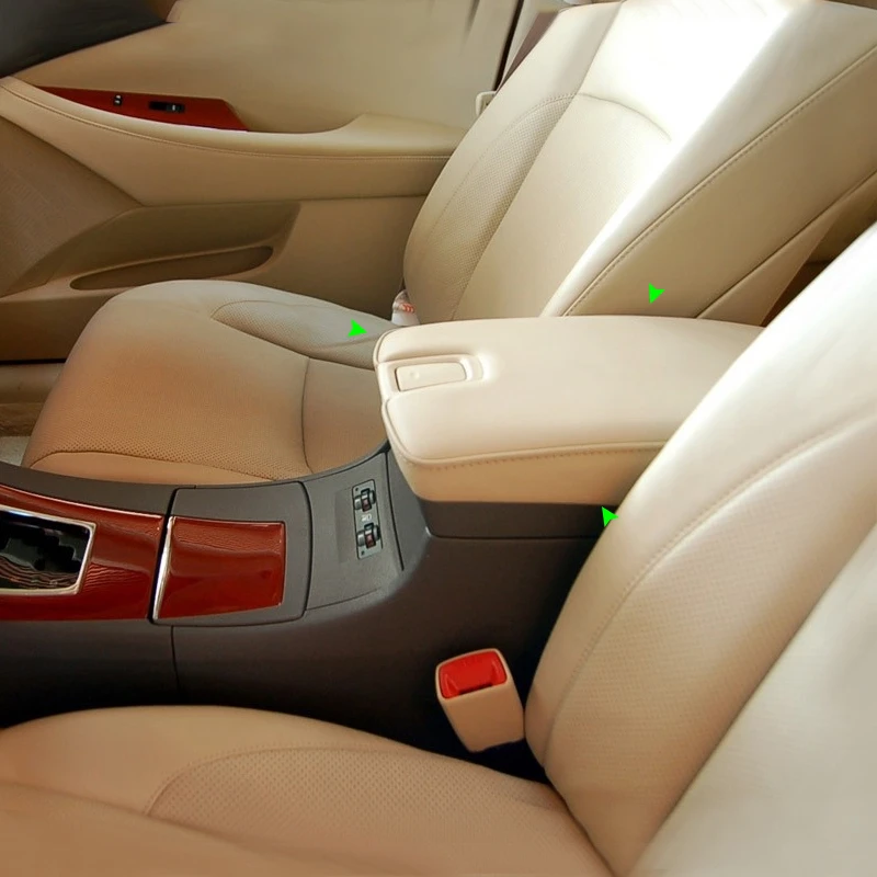 Car Accessories Center Console Lid Armrest Box Leather Cover Sticker Trim  For Lexus ES350 2007 2008 2009 Beige Color