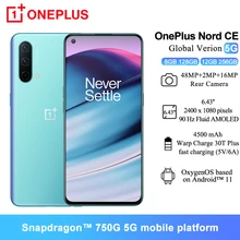 World Premiere OnePlus Nord CE 5G NFC Smartphone 6.43 inches Snapdragon 750G  64 MP triple camera 4500mAh Battery Mobile Phone