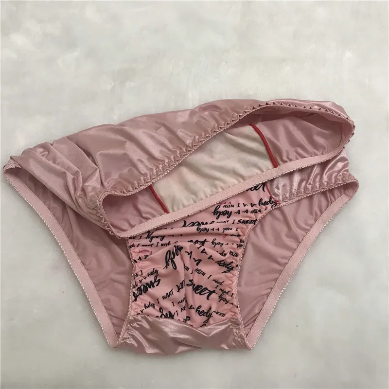 New Sexy Underwear Men Briefs Elasticity Silky  Soft Letter Pattern Glossy Gay Mens Underwear 4
