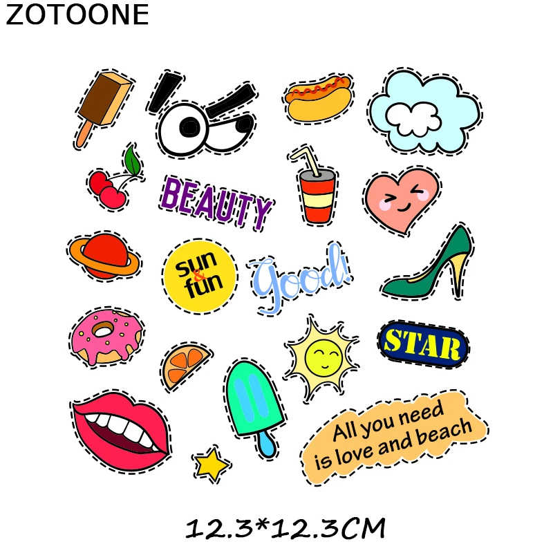 ZT1278 ZOTOONE, Мультяшные наклейки на автомобиль, планета, животное, нашивка, железо, на переводе, для одежды, футболки, передача тепла, аксессуары для самостоятельной сборки, Аппликации F1 - Цвет: ZT1278