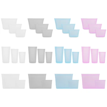

Zero Waste Reusable Ziplock Bag Kitchen Silicone Food Storage Bag Leakproof Zip Lock Containers Zip Lock Snack Bag Bowl