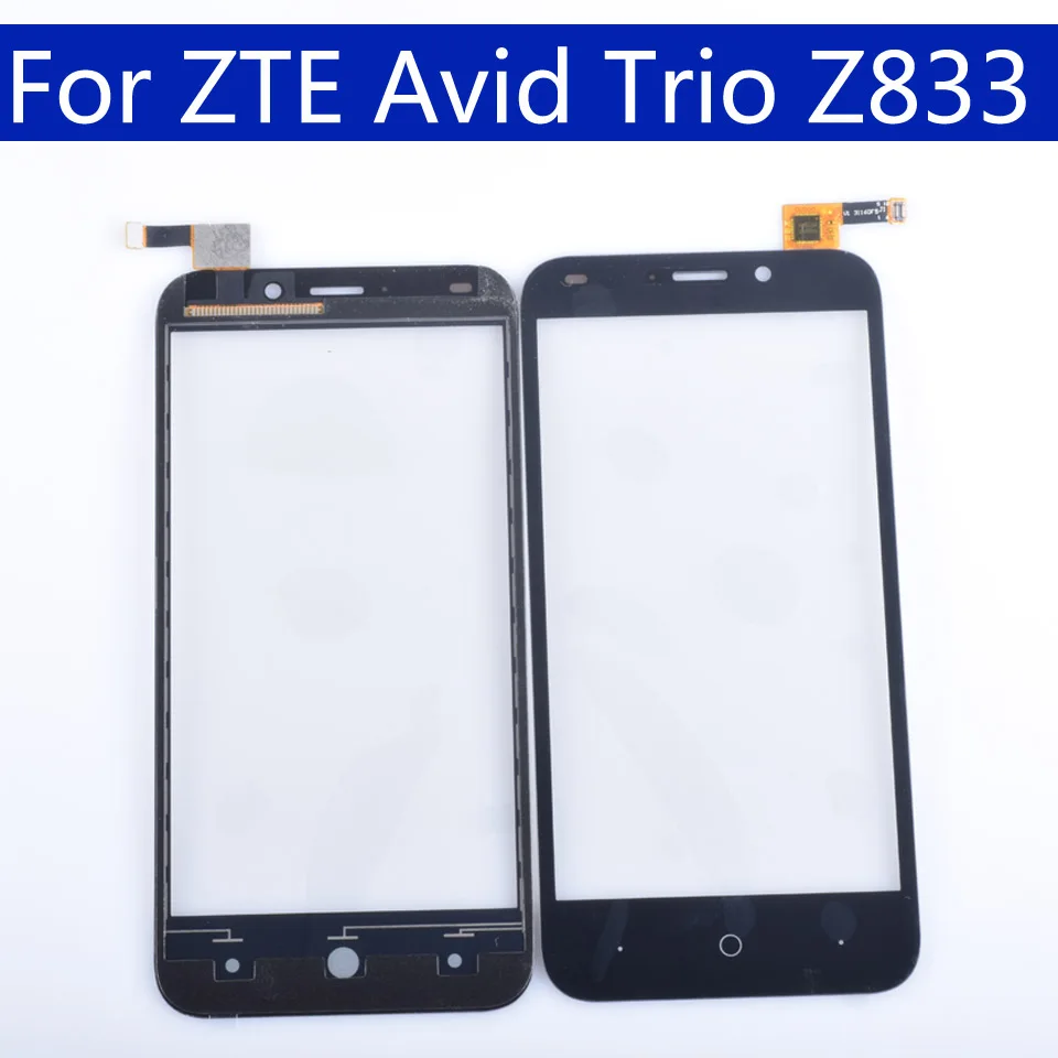 Для zte Avid Trio Z833 сенсорный экран панель дигитайзер сенсор Переднее стекло Внешний сенсорный экран Замена 5,0 дюймов