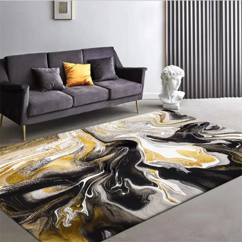 Marble Abstract Pattern Living Room Area Rug - Rectangle