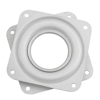 

3 Inch For Dining Table Home Bearing Plates Display Stand Furniture 360 Degree Rotating Desk Square White Turntable Iron