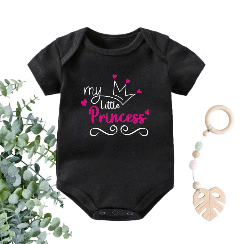 

My Little Princess Letters Print Baby Onesies Funny Girls Bodysuits Toddler Baby Outfits Newborn Gifts For Girls