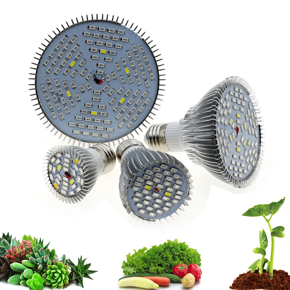 Полный спектр Led Grow Light E27 6 Вт 10 Вт 30 Вт 50 Вт 100 Вт Красный Синий УФ ИК Светодиодная лампа для гидропоники цветы растения, овощи