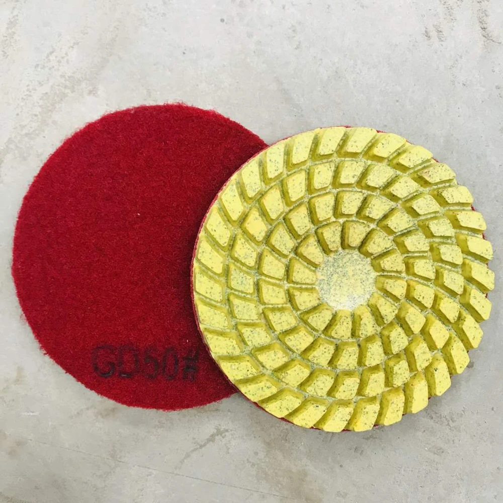 

GP15 Concrete Floor Polishing Pads 4 Inch Dry Resin Pads D100mm Dry Floor Polishing Disc for Concrete and Terrazzo Floor 12PCS