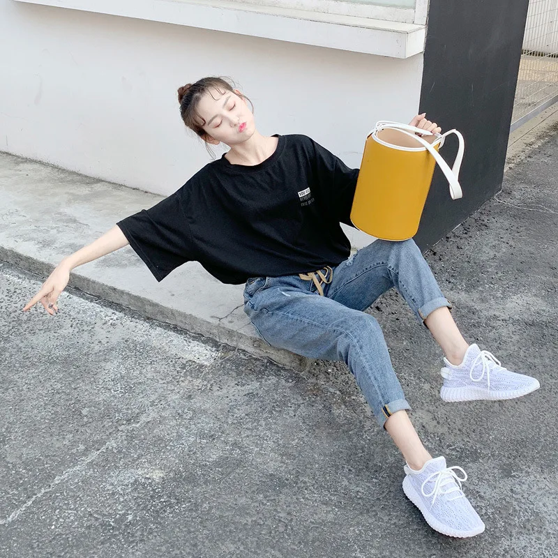 

2019 Summer New Style Breathable Cushioning Fashion Female Tennis Shoes Casual Versatile STUDENT'S Shoes Running Shoes