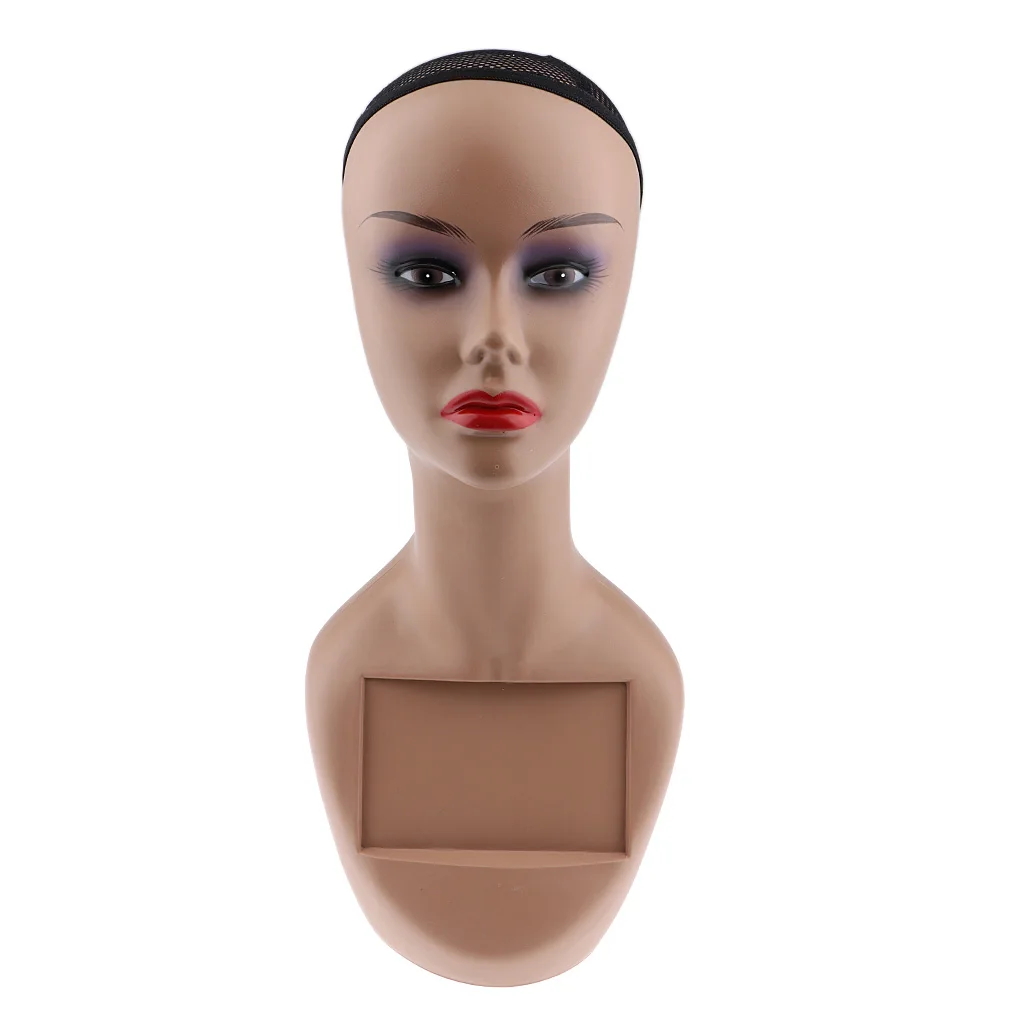 Mannequin 48cm Realistic Female Mannequin Head Display for Wigs Hats Scarves