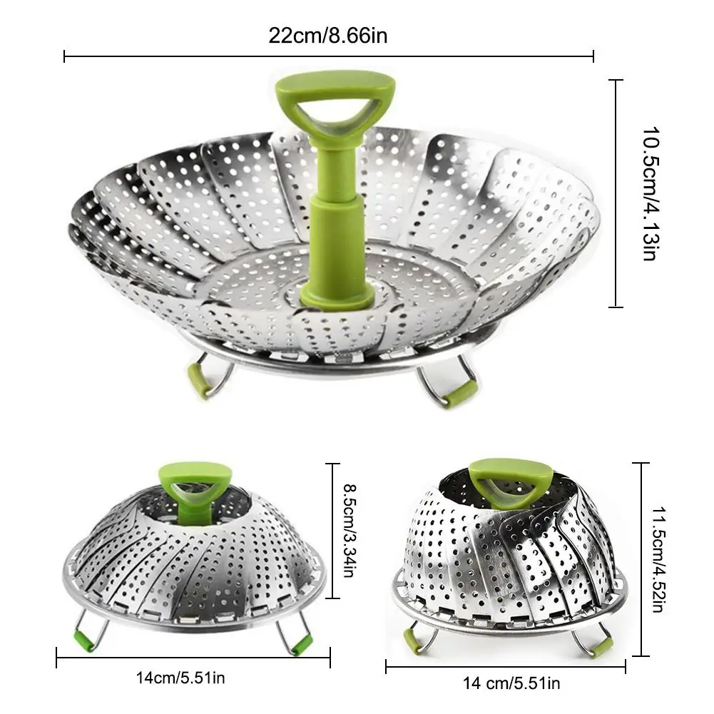 Складной Пароварка Корзина для воды лоток для фильтра Паровая стойка для овощей рыба, морепродукты приготовления 9 дюймов