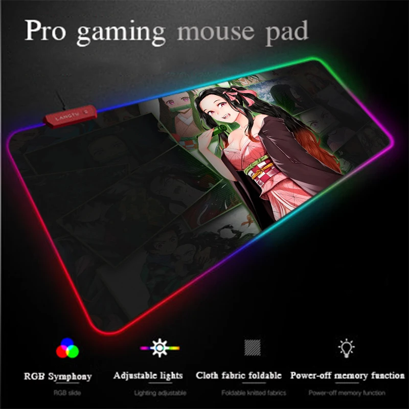 Yuzuoan XL удобные Gamer Мышь Pad usb-камера с флеш-картой памяти линейный светодиодный 7-Цвет освещения с подсветкой бунтарский за большой Скорость RGB игровая Мышь Pad