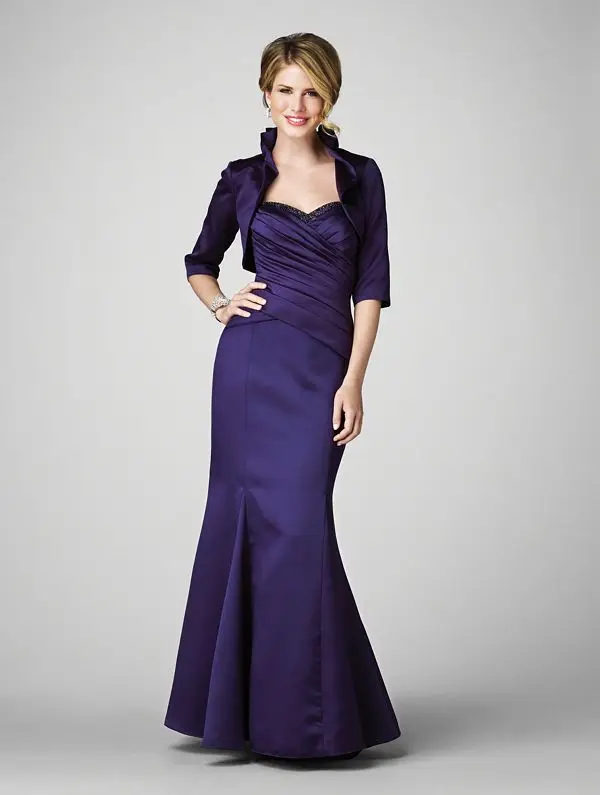 Великолепные вечерние платья vestido de festa longo robe de soiree, новые модные длинные платья для матери невесты с жакетом - Цвет: Фиолетовый