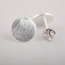 SMJEL Fashion Brushed Circle Karma Stud Earrings for Women Simple Round Geometric Small Ear brinco aros korean Style Jewelry