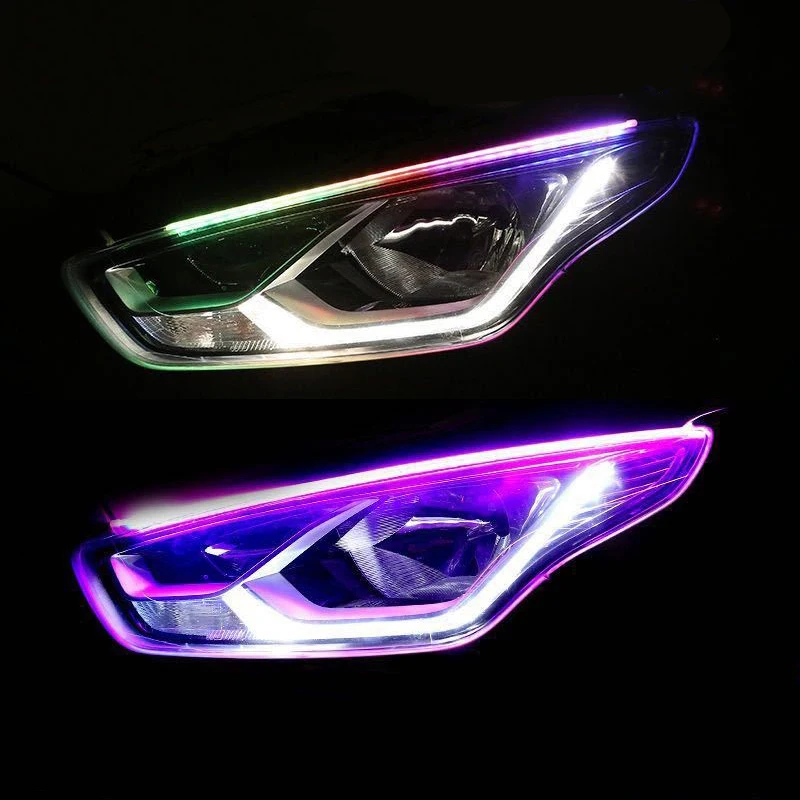 Светодиодная лента Drl для автомобильных фар гибкая Водонепроницаемая с запуском