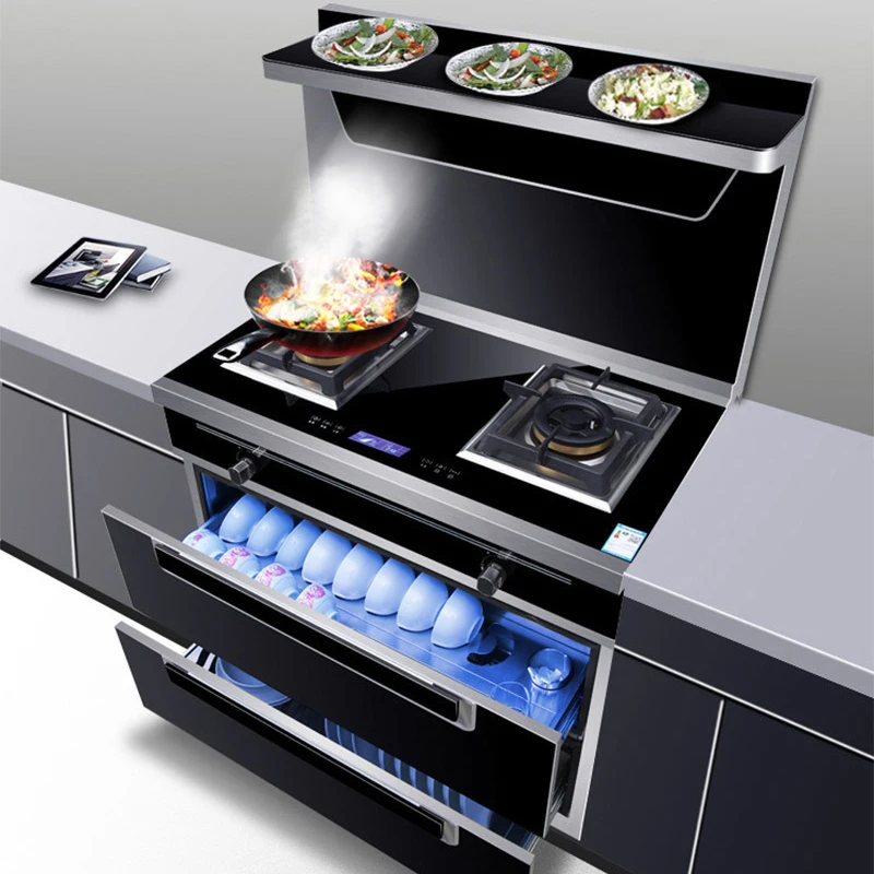 Бытовая Встроенная плита 220 В из нержавеющей стали, многофункциональная дымовая плита, костюм, Встроенная кухонная плита для защиты окружаю...
