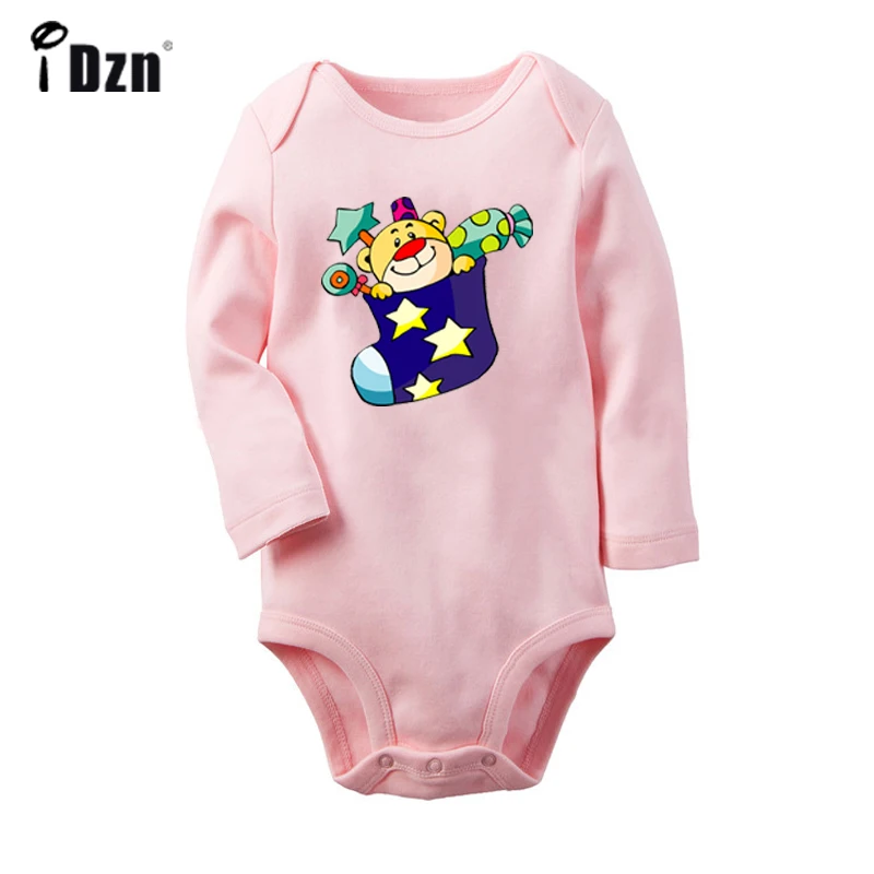 

Christmas Tree Merry Christmas Gift Bear Socks Santa Claus and Reindeer Newborn Baby Bodysuit Toddler Onsies Jumpsuit Clothes