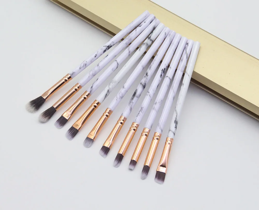 Cross Border for 10 Marbling Eyeshadow Brush Plastic Handle Eye Makeup Brush Eye Beauty Tool Kit