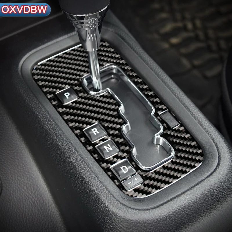 Carbon Fiber Interior Gear Shift Panel Decoration Cover Stickers For