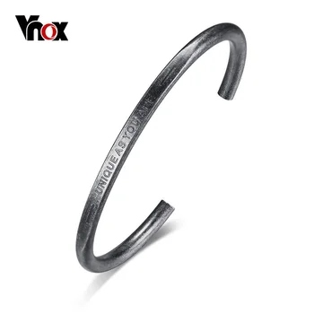 

Vnox Men Vintage Color Open Cuff Bangle Stainless Steel Mens Wire Cable Bangle Bracelets for Boys Male Jewelry