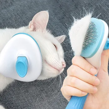 

Dog Comb Automatic Comb Pet Trimmer Pet Comb Pet Cat Pet Hair Removal Cleaner Needle Comb Cleaning Brush Comb