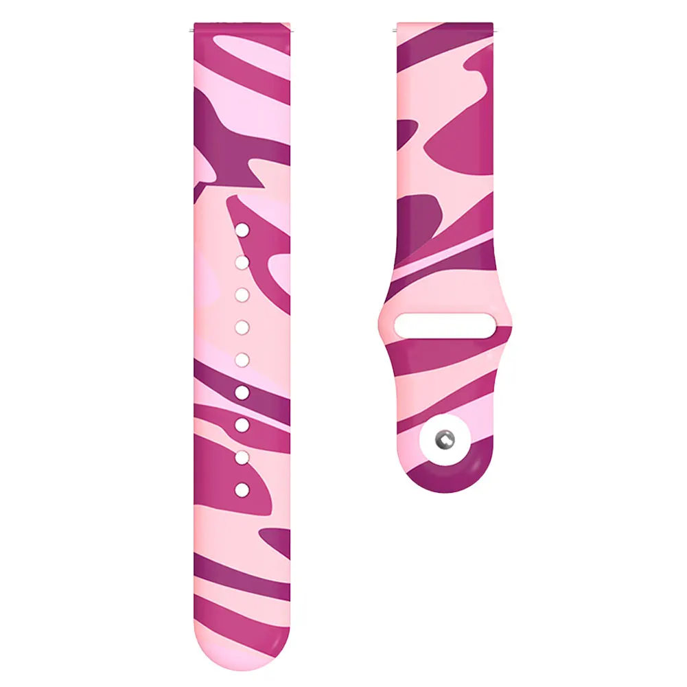 Pink Quick Release мягкий Камуфляжный Силиконовый Браслет Ремешок Универсальный 20 мм сменный ремешок для наручных часов для смарт-часов Garmin Vivoactive 3 музыкальный ремень - Color: Pink