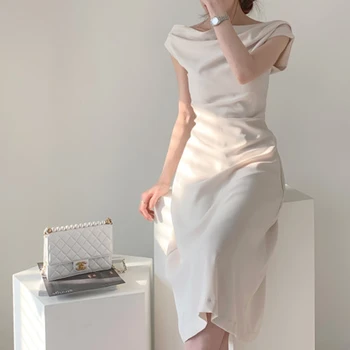 

Summer Women Solid Color Elegant vestidos Business Party Bodycon Work Office Women Female Dress