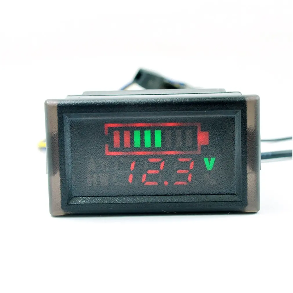 Waterproof Electricity and Voltage Dual Meter Tester Battery Power Digital Display Voltage Meter Electric Car Voltmeter