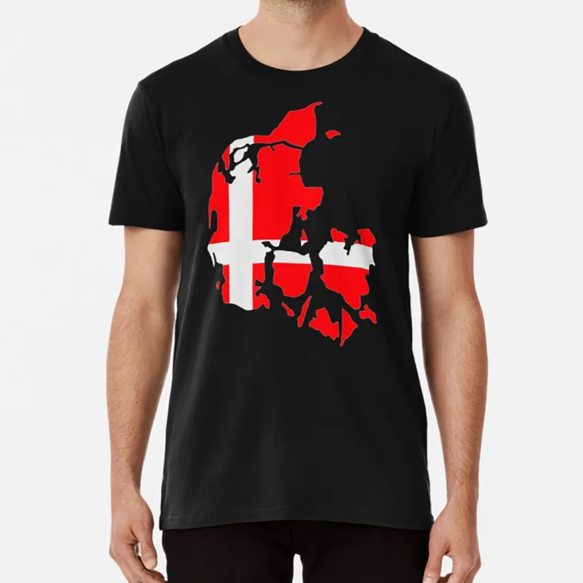 Denmark map flag T shirt denmark map flag country europe danmark - Color: Black
