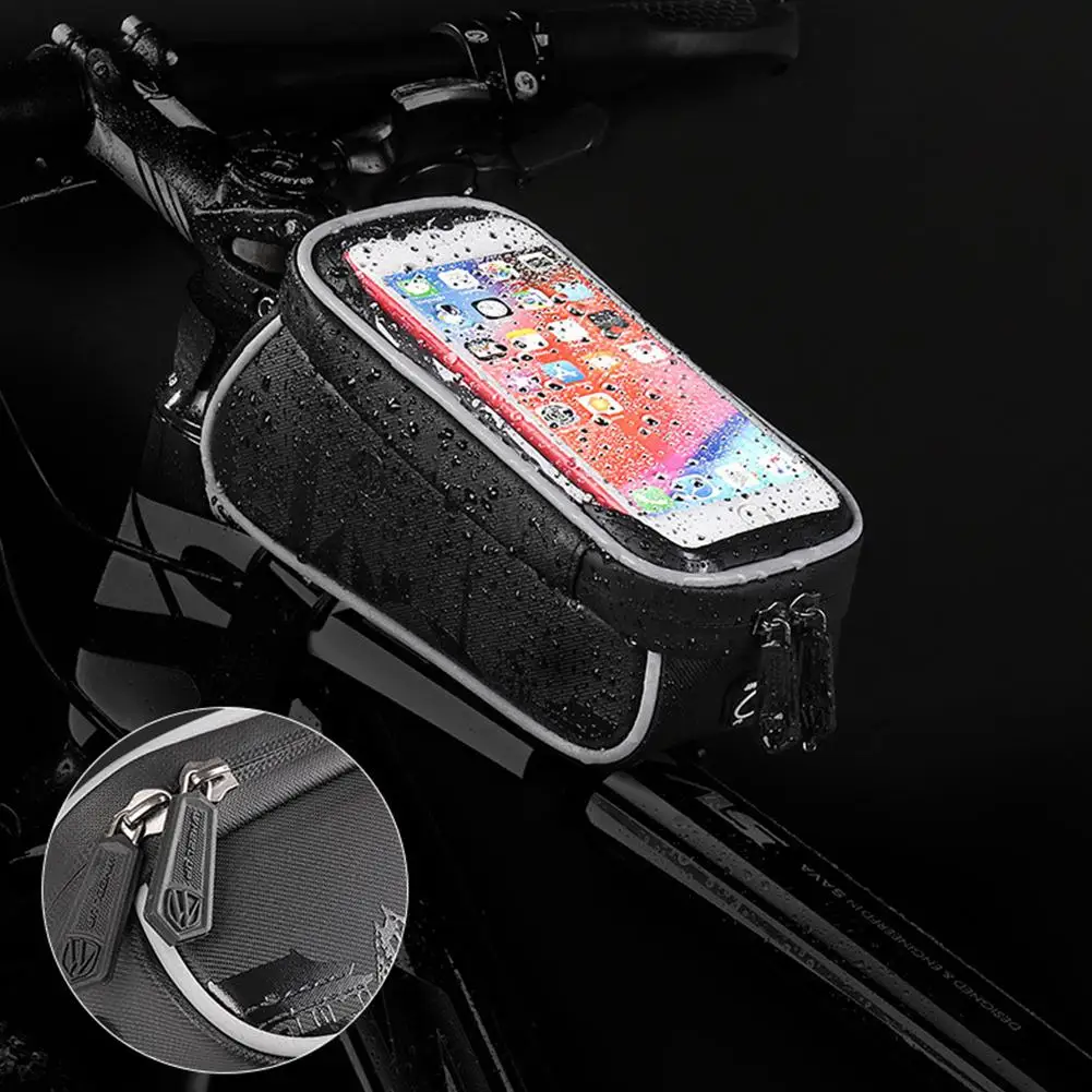 Bicycle bag water-repellent front beam bag riding chartered front bag tube bag mountain bike equipment accessories
