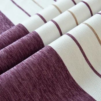 

European Style Chenille Color Bar Blackout Curtains Suitable for Living Room Bedroom Study Jacquard Curtains Tulle Fabric