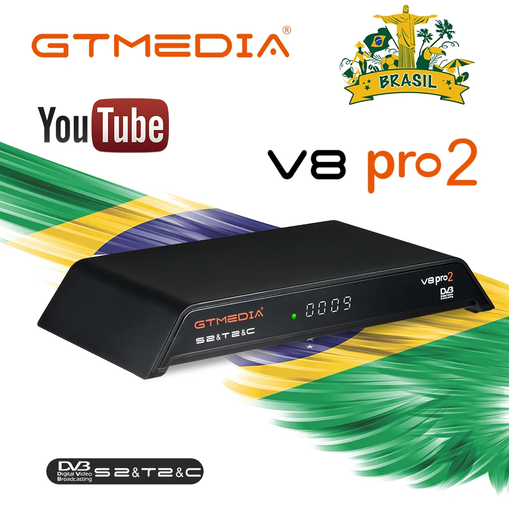 

GTMedia V8 Pro2 Satellite Receiver Bult-in WiFi Full HD DVB-S2/S/T/C ISDB-T Brazil update from Freesat V8 NOVA Support CCAM IPTV