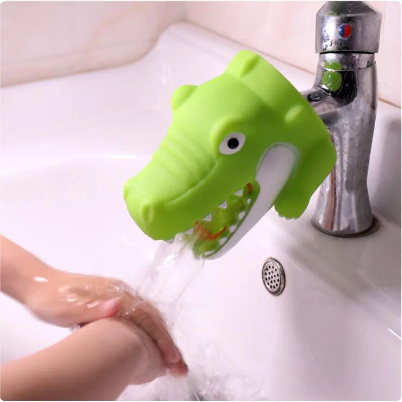 crocodile silicone Милая мультяшная насадка на кран в виде животных удлинитель прочный для раковины малыша ванная комната Детский кран удлинитель Детские аксессуары для мытья рук - Цвет: crocodile silicone