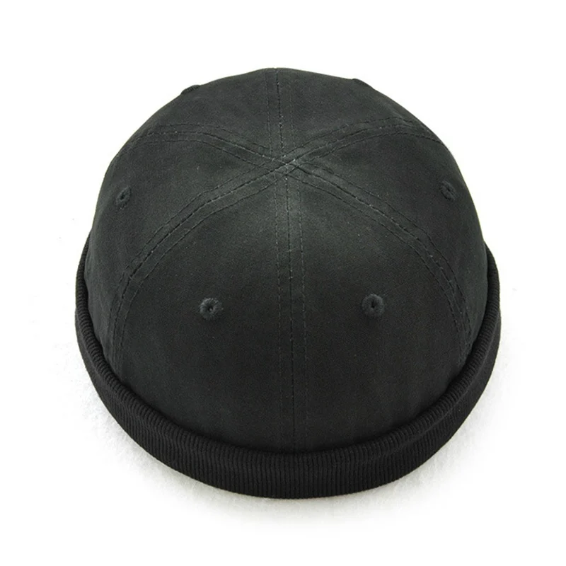 Черный JNKET, новинка, мужские, женские, Skullcap, хлопковые шапочки, складные, переносные шапки, регулируемая, на липучке, без полей, шляпа-шлем - Цвет: Черный
