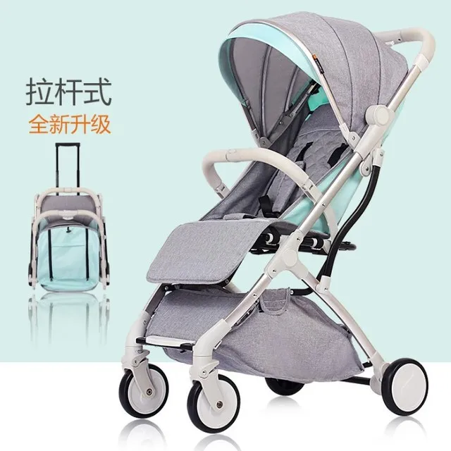 Детская коляска, легкая переносная коляска для путешествий, детская коляска на колесиках, автомобильная тележка, складная детская коляска - Цвет: XB-Mint Green